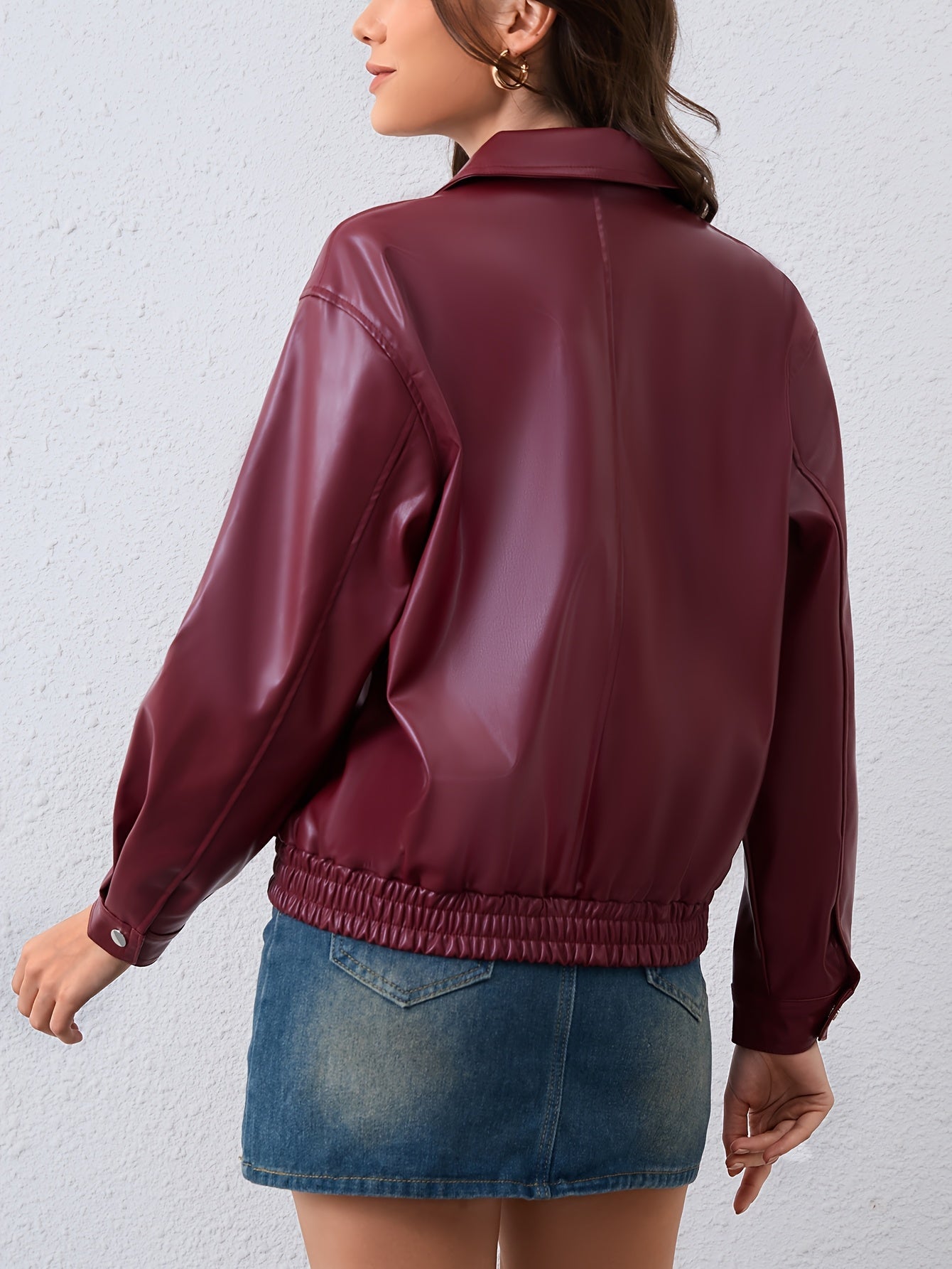 GIACCA IN ECO-PELLE BORDEAUX